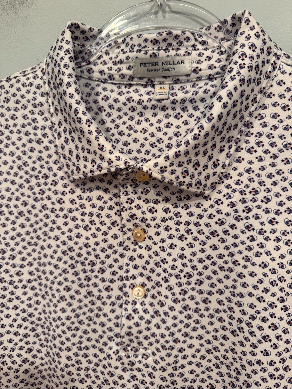 Peter Millar Summer Comfort Golf Polo Fish Print XL - Picture 3 of 7